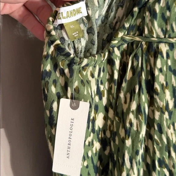 Celandine Green Printed Halter Maxi Dress with Front Slit from anthropologie - Picture 6 of 7